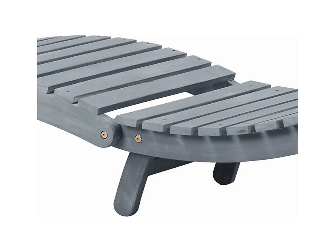 Sonnenliege Grau Massivholz Akazie