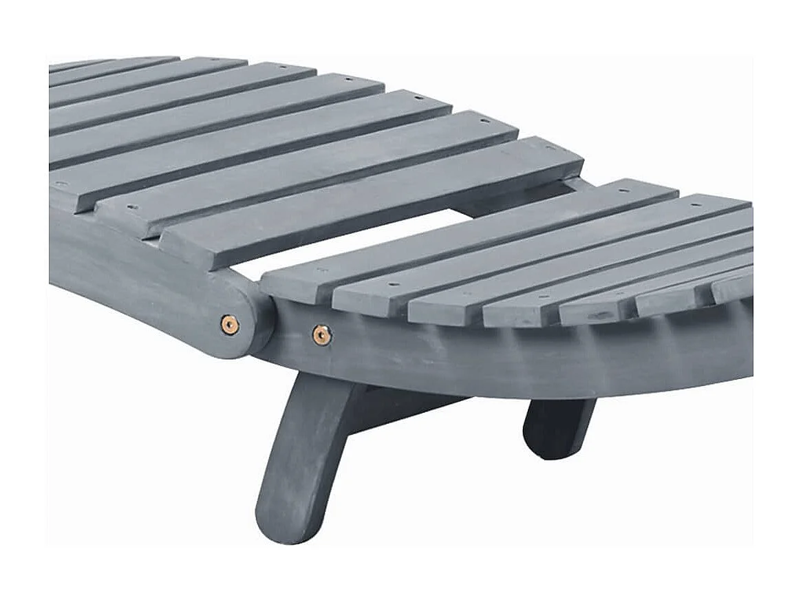 Chaise longue Délavage gris Bois d'acacia solide