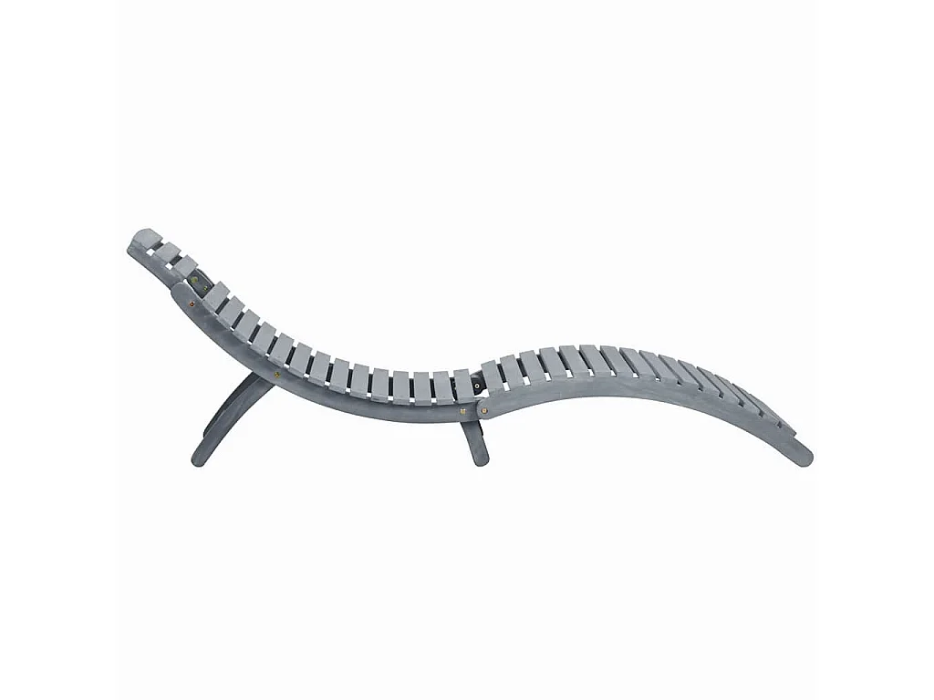 Chaise longue Délavage gris Bois d'acacia solide