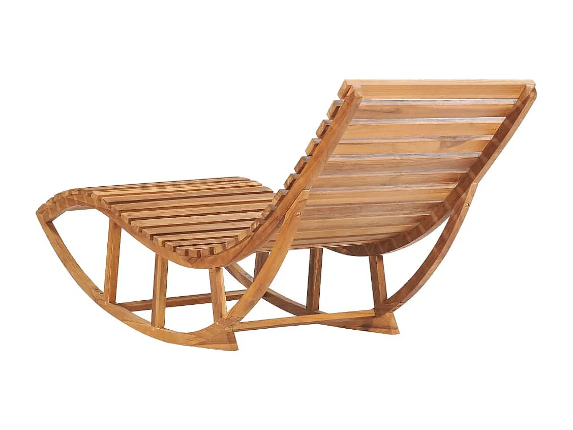 Chaise longue à bascule Bois de teck solide
