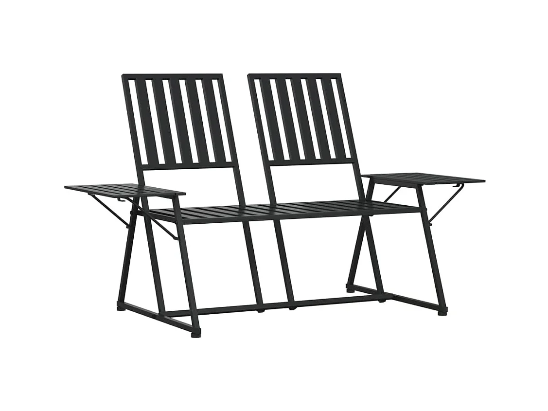 Tuinbank 2-zits 165 cm staal zwart
