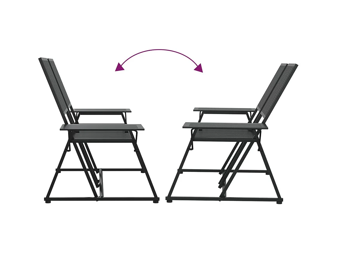 Tuinbank 2-zits 165 cm staal zwart