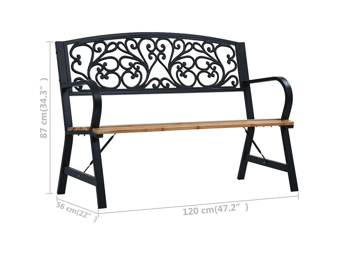 Panchina da Giardino 120 cm in Legno