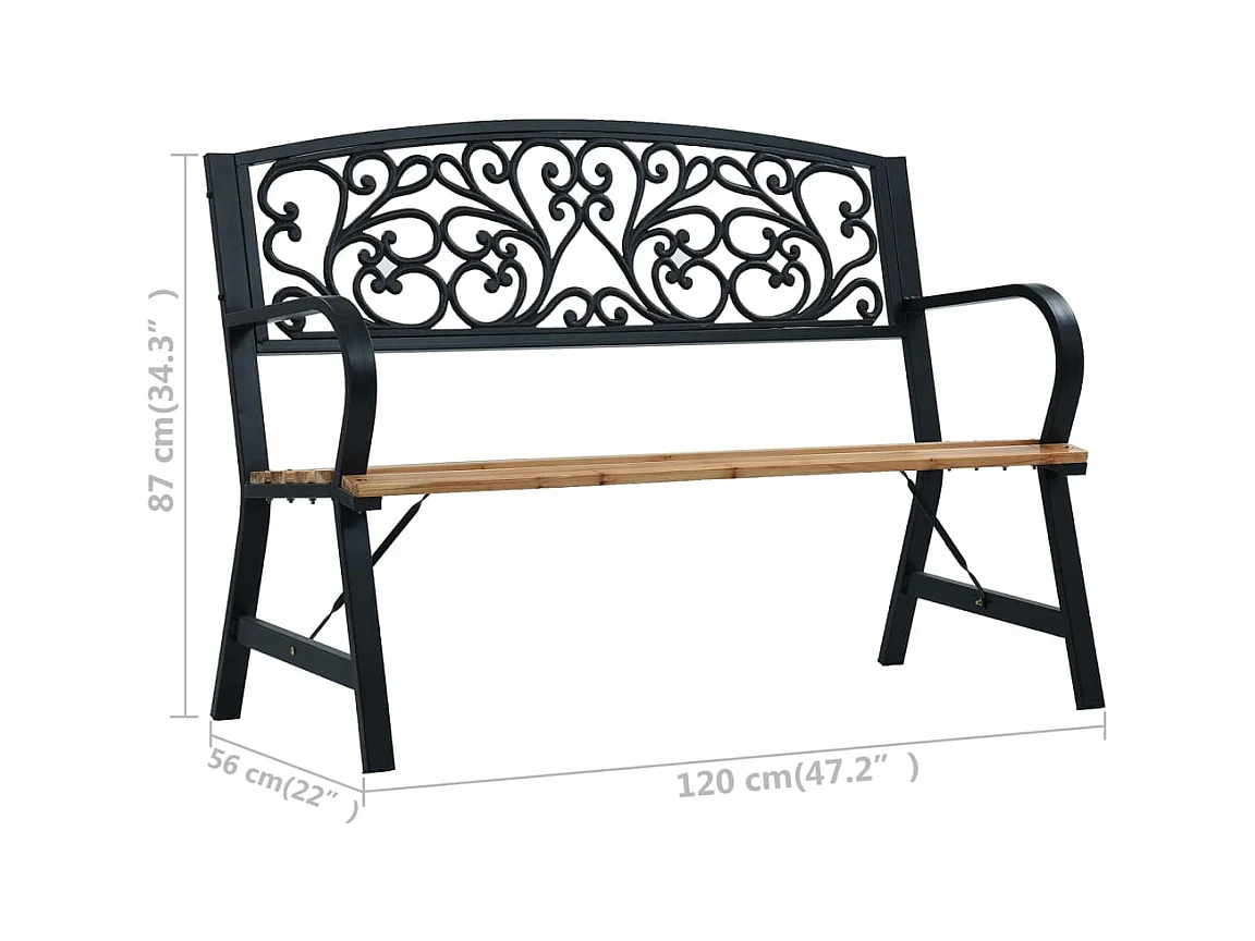 Panchina da Giardino 120 cm in Legno
