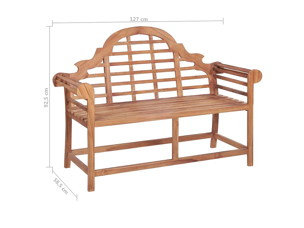 Gartenbank 127x58,5x92,5 cm Massivholz Teak