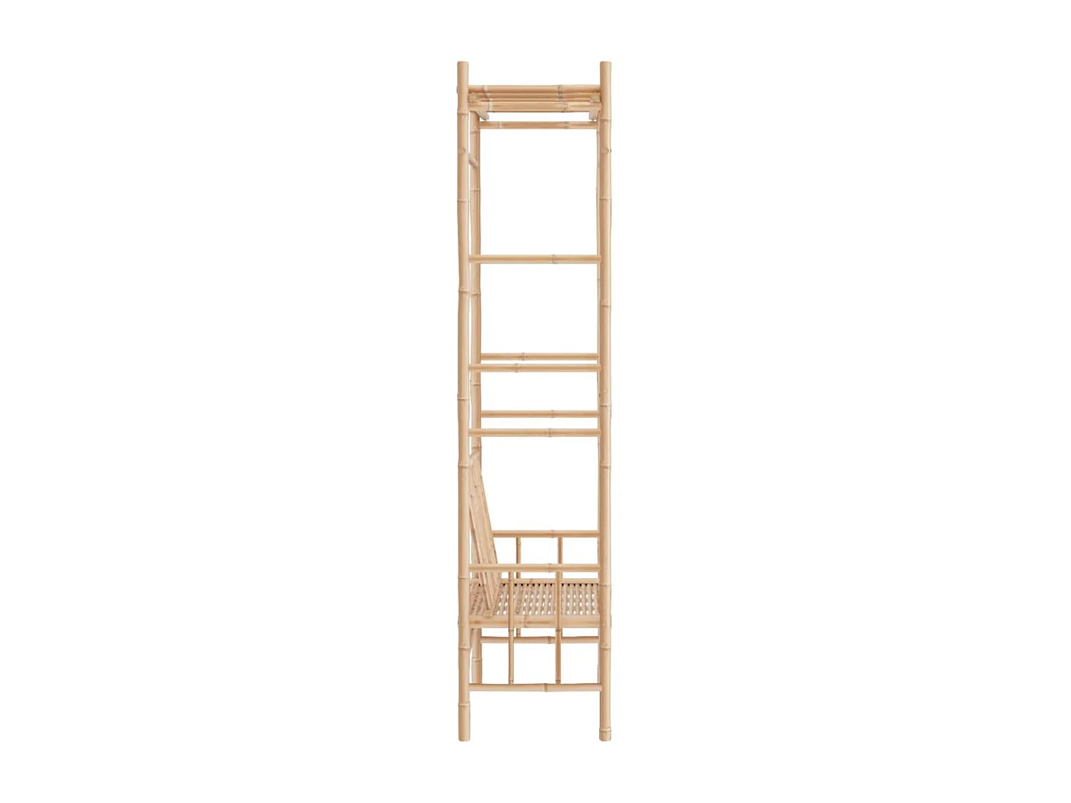 Banco de jardín con pérgola bambú 116 cm