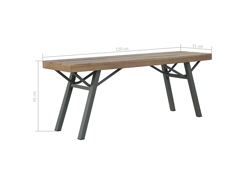 Gartenbank 120 cm Massivholz Akazie