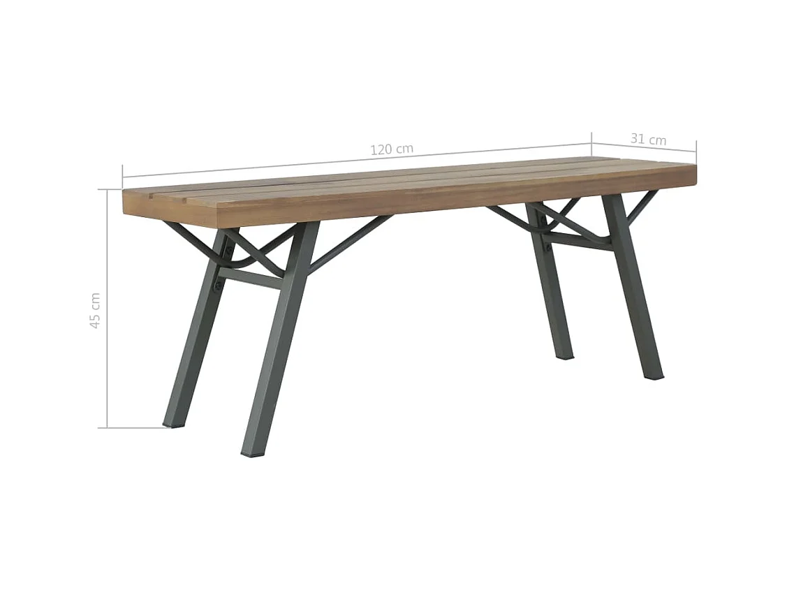 Gartenbank 120 cm Massivholz Akazie