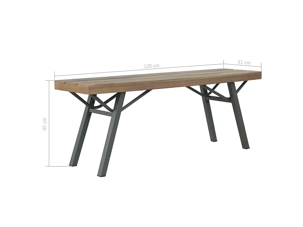 Banc de jardin 120 cm Bois d'acacia solide