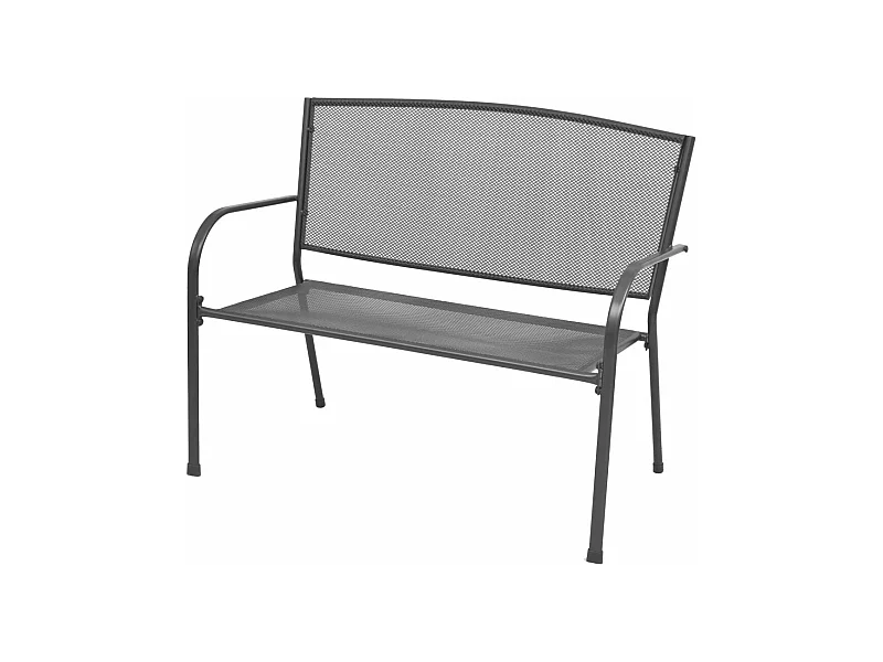 Gartenbank 108 cm Stahl und Drahtgitter Anthrazit