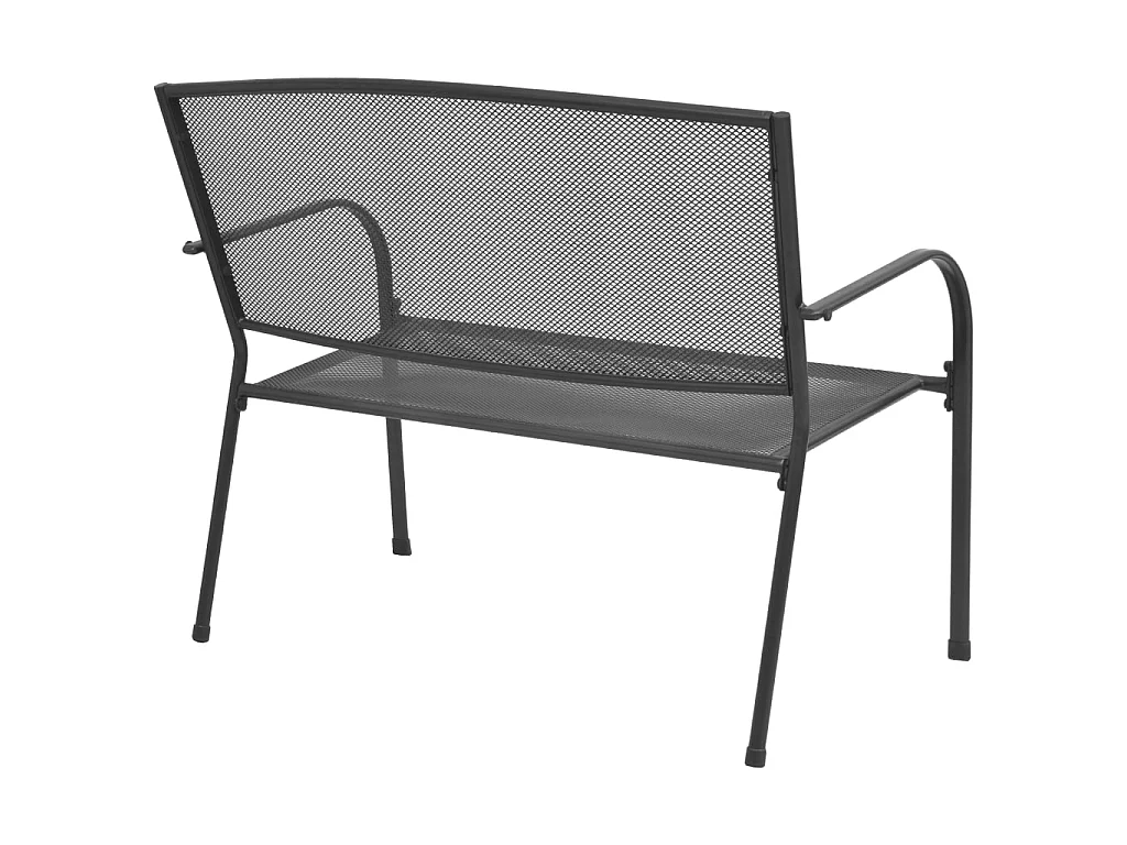 Tuinbank 108 cm staal en mesh antraciet
