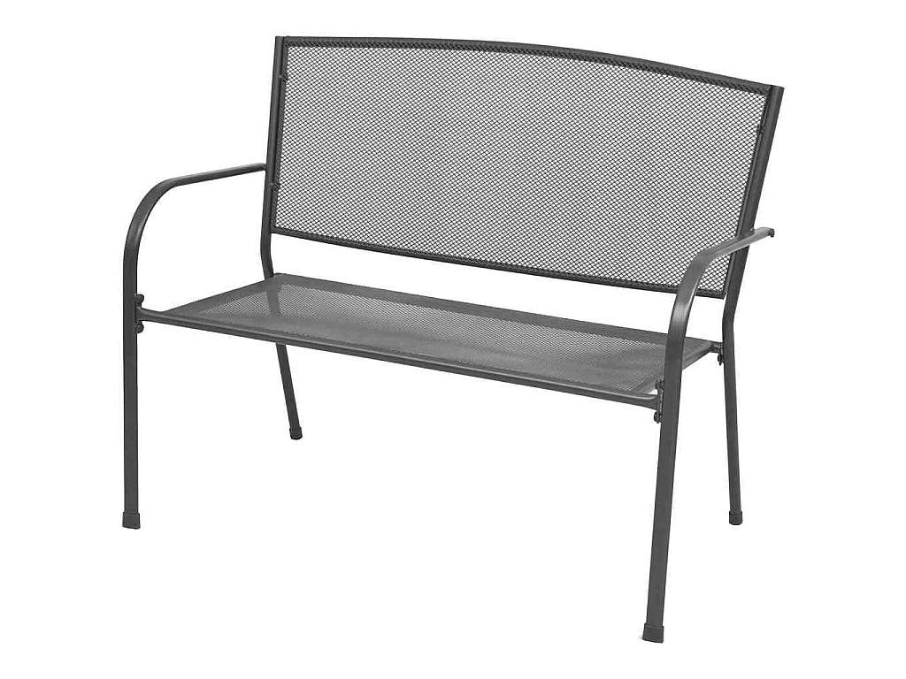Gartenbank 108 cm Stahl und Drahtgitter Anthrazit