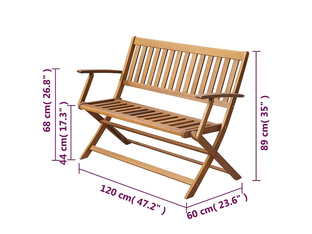 Tuinbank 120 cm massief acaciahout
