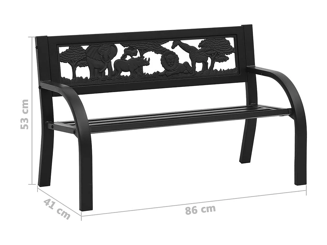 Kinder-Gartenbank 86 cm Stahl