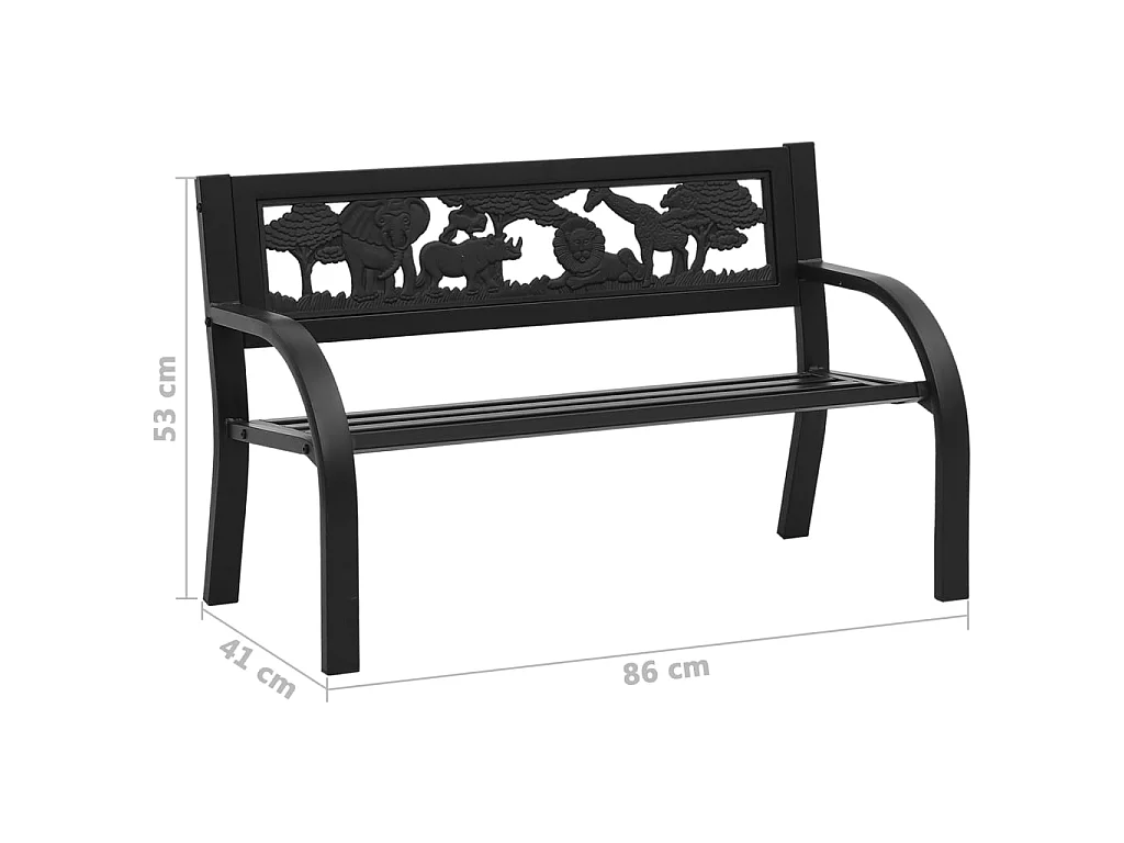 Banc de jardin pour enfants 86 cm acier