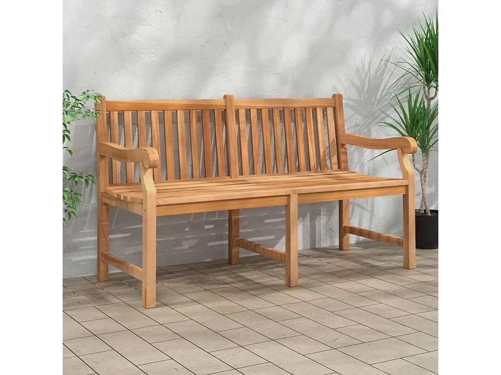 Banc de jardin 150 cm bois de teck massif