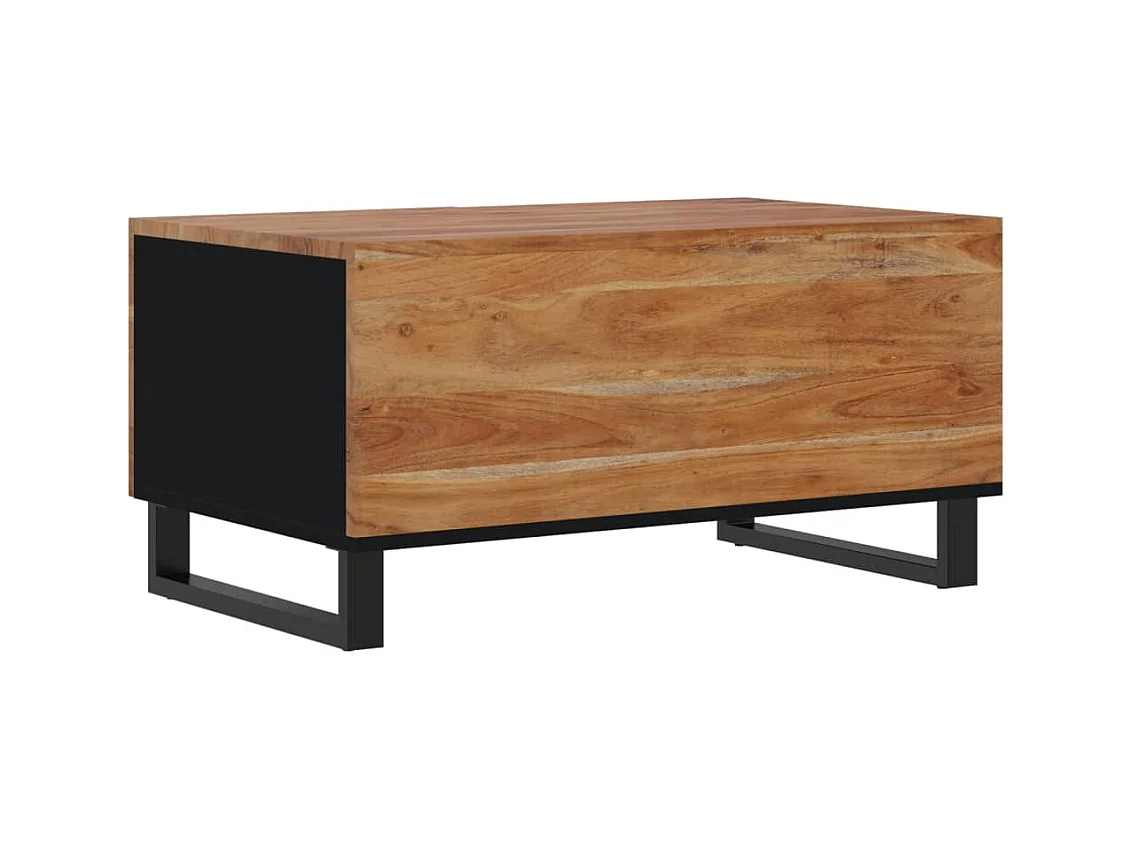 Mesa de centro madera maciza acacia y contrachapada 80x50x40 cm