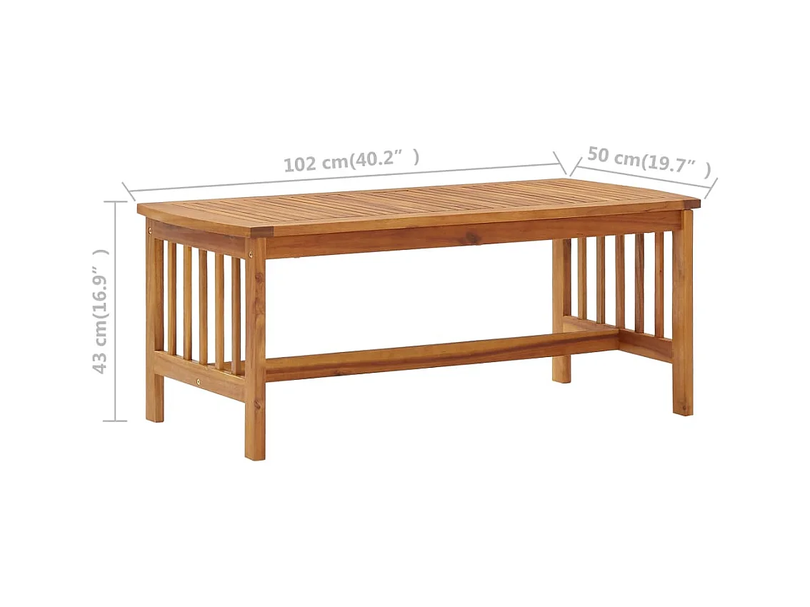 Couchtisch 102x50x43 cm Massivholz Akazie