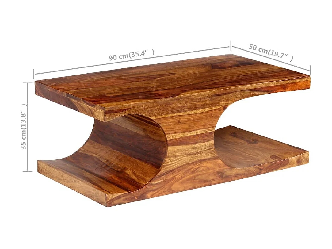 Table basse Bois massif 90x50x35 cm