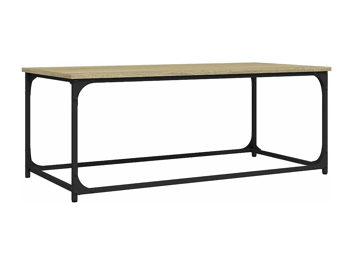 Table basse Chêne sonoma 102x50x40 cm Bois d'ingénierie et fer