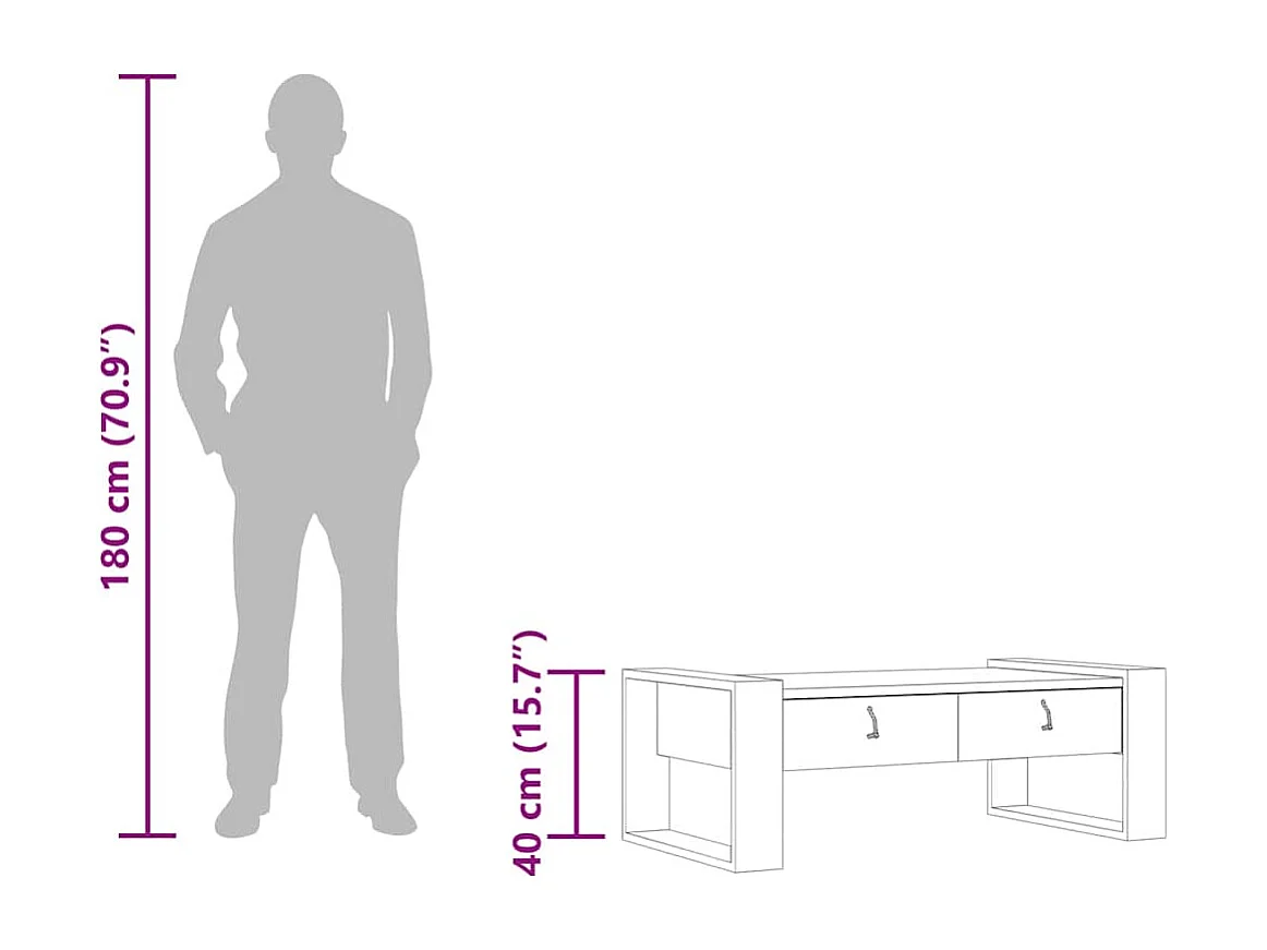 Couchtisch 110×60×40 cm Teak Massivholz
