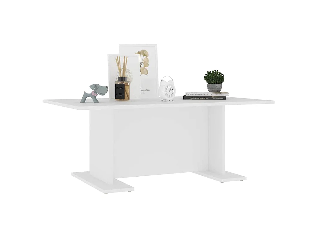 Table basse blanc 103,5x60x40 cm bois d'ingénierie
