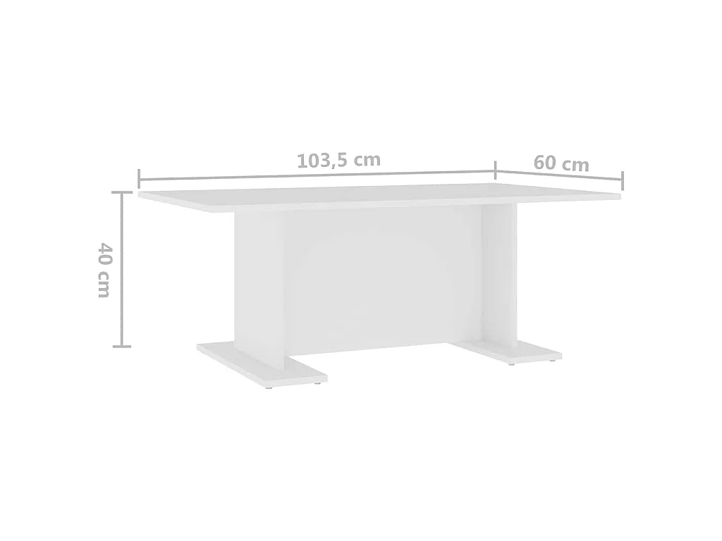 Table basse blanc 103,5x60x40 cm bois d'ingénierie