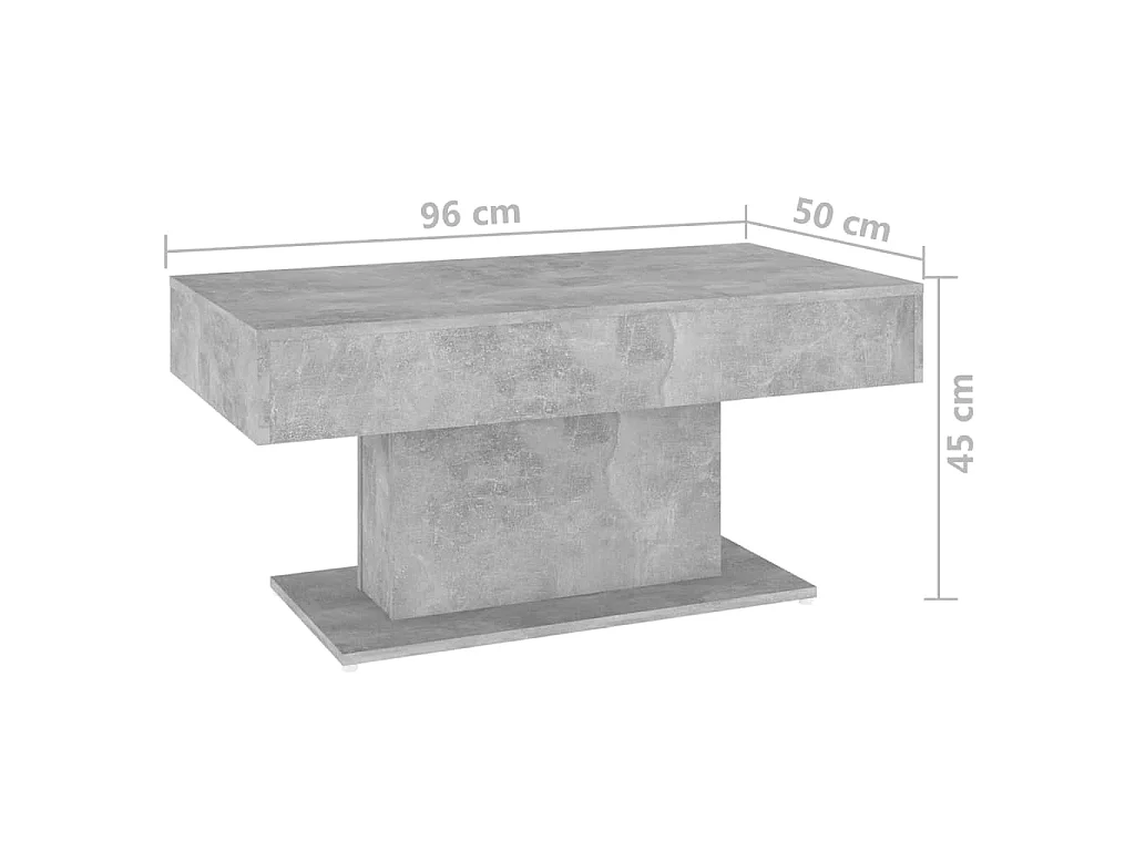 Salontafel 96x50x45 cm bewerkt hout betongrijs