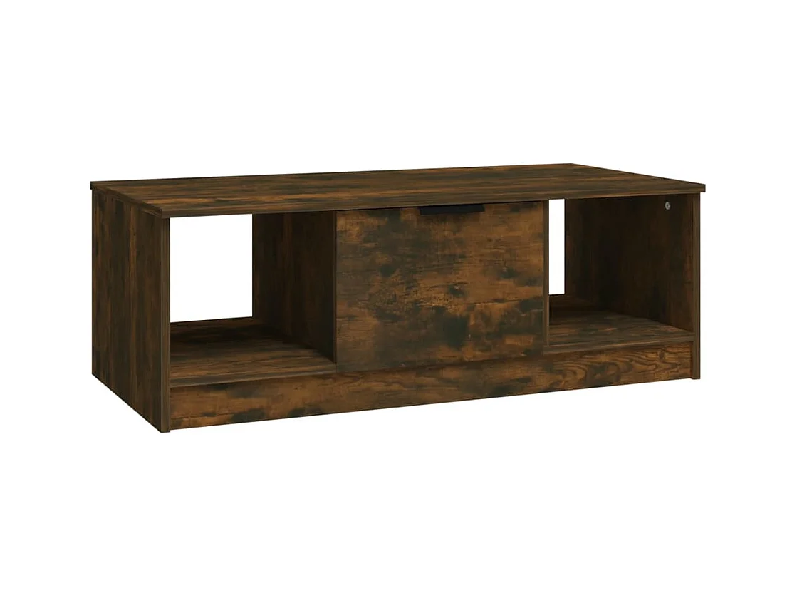Table basse chêne fumé 102x50x36 cm bois d'ingénierie