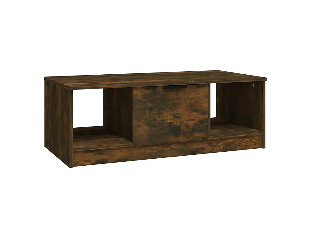 Salontafel 102x50x36 cm bewerkt hout gerookt eikenkleurig