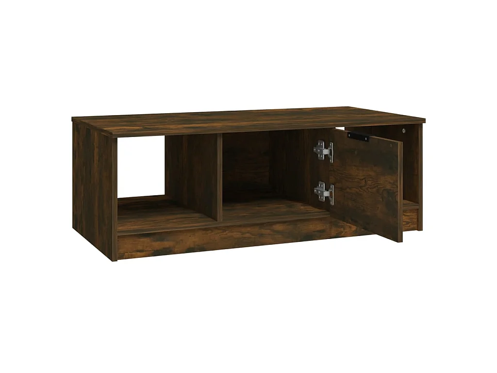 Salontafel 102x50x36 cm bewerkt hout gerookt eikenkleurig