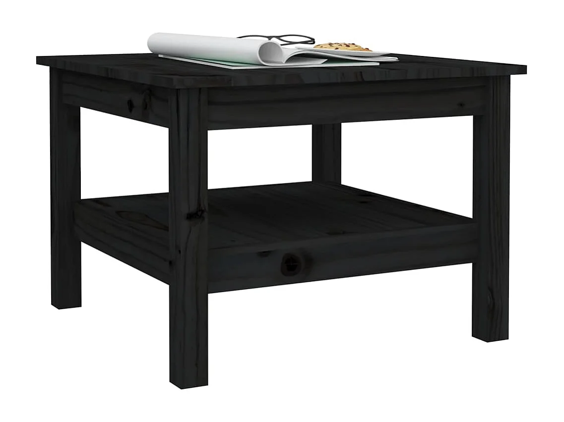 Mesa de centro 55x55x40 cm pinho maciço preto