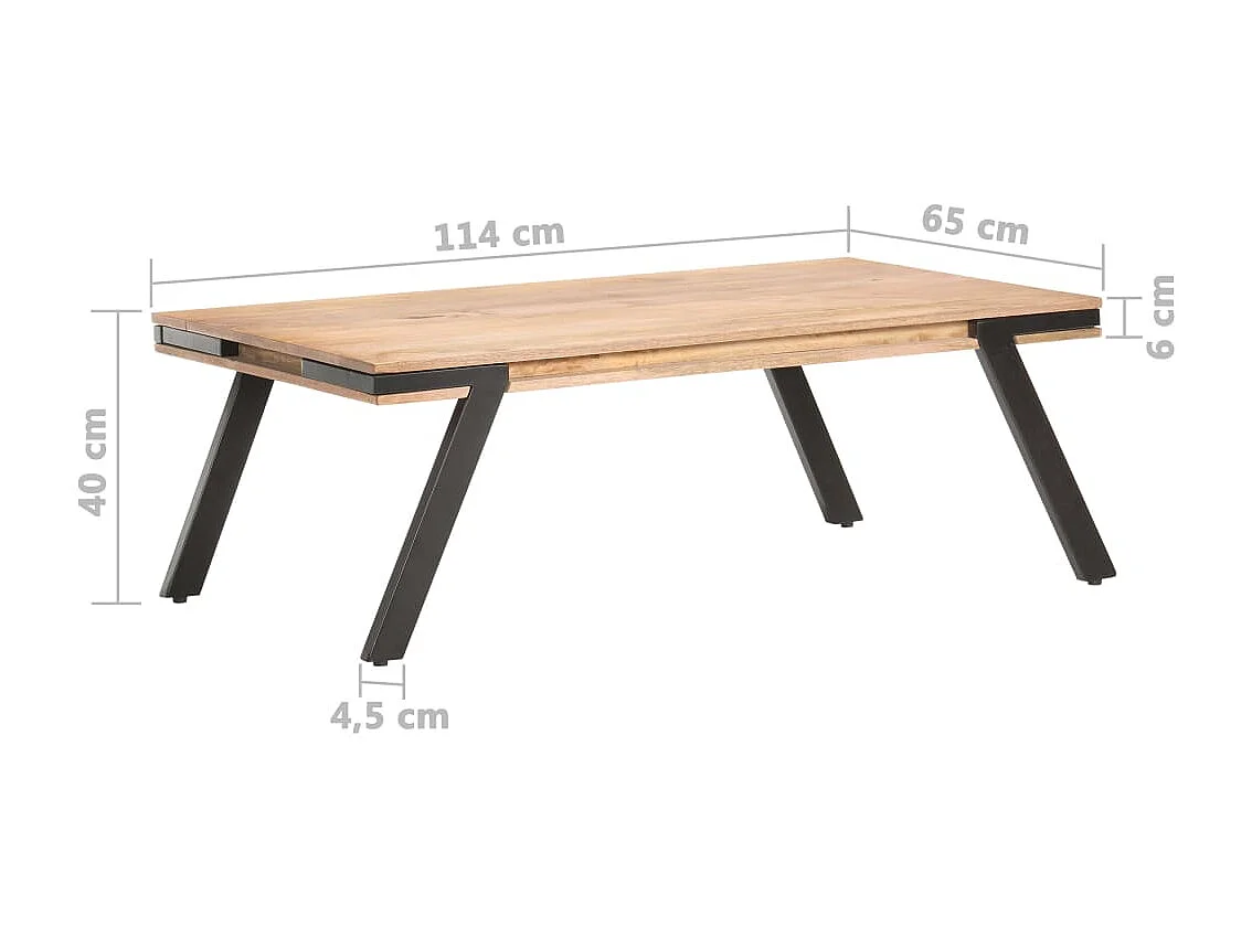 Couchtisch 114x65x40 cm Mango Massivholz