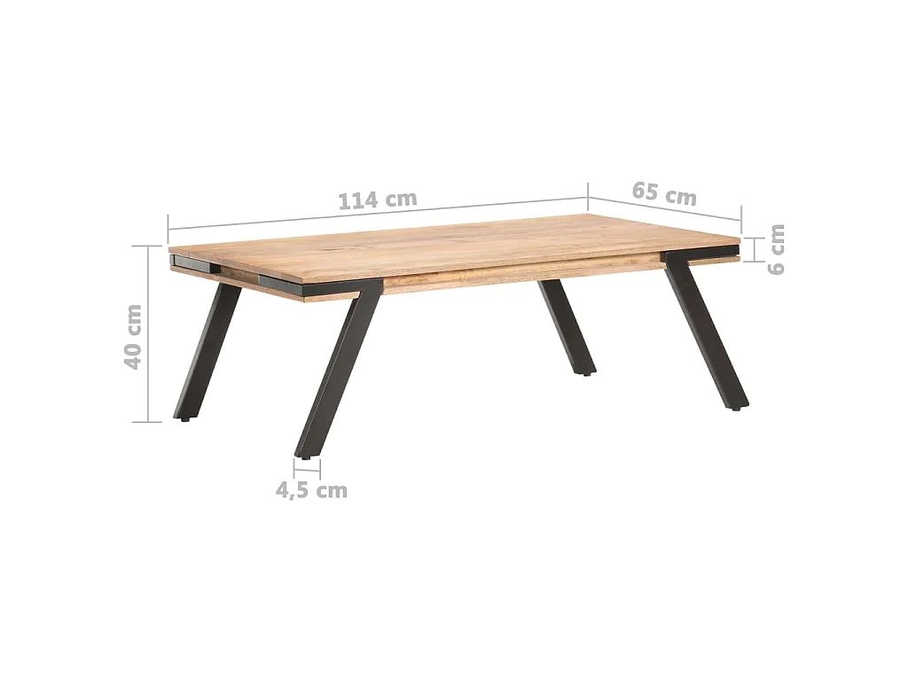 Couchtisch 114x65x40 cm Mango Massivholz