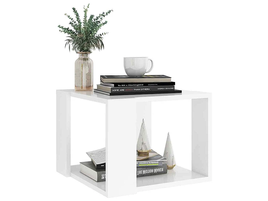 Table basse Blanc 40x40x30 cm Bois d'ingénierie
