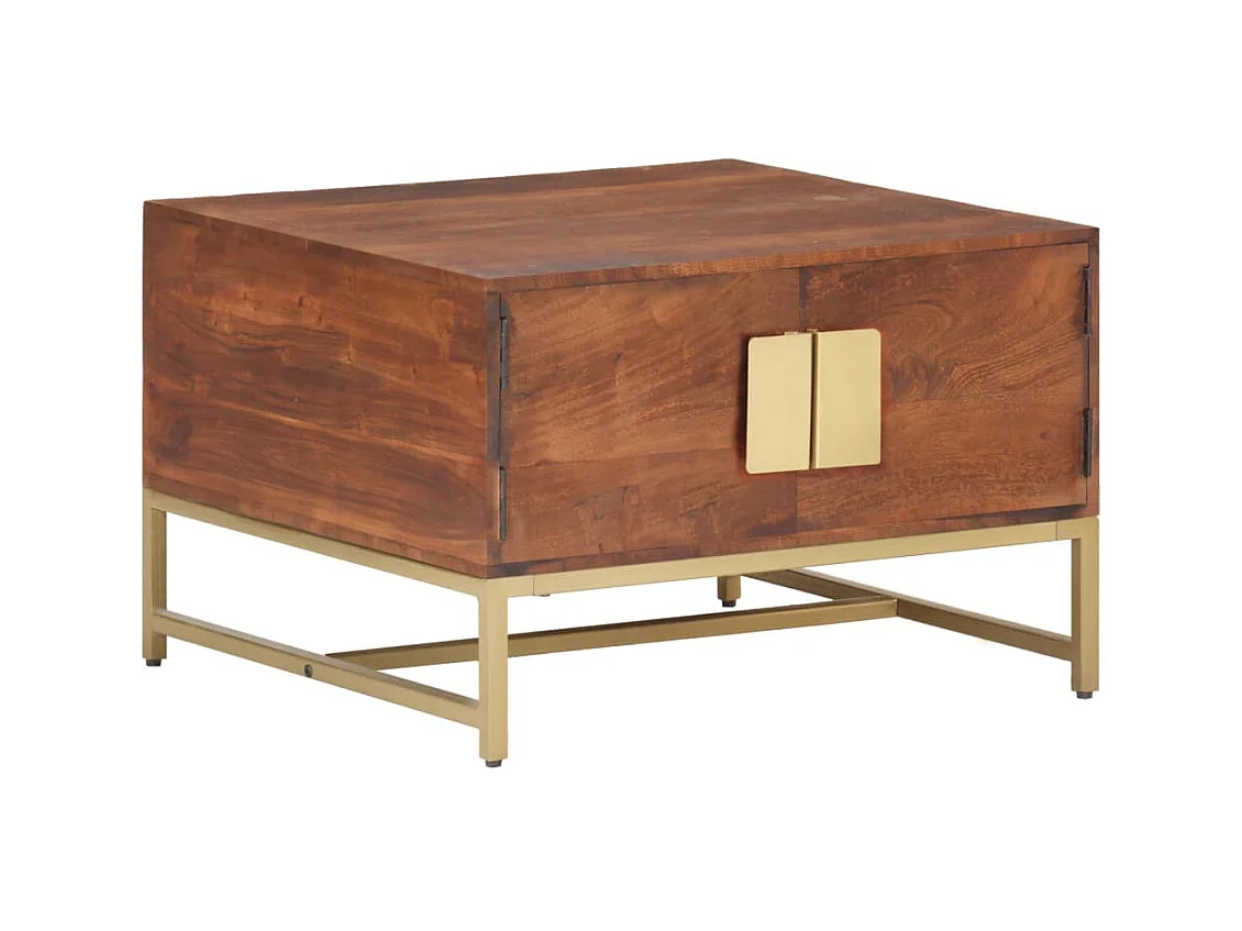 Table basse Marron miel 67x67x45 cm Bois solide d'acacia