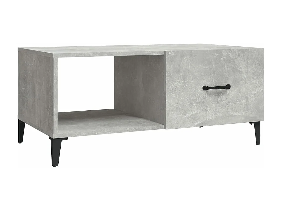 Table basse gris béton 90x50x40 cm bois d'ingénierie