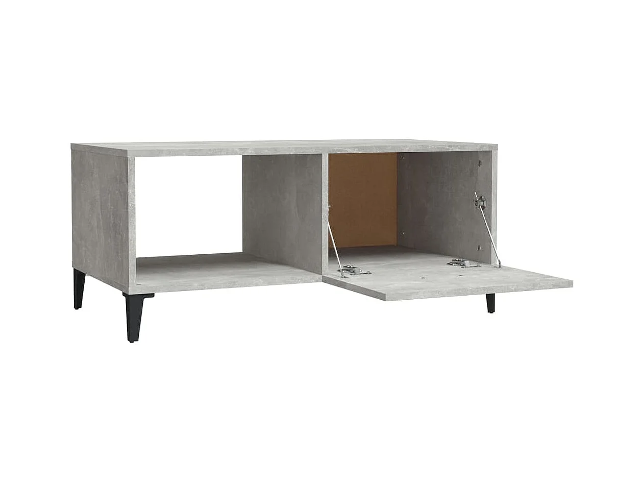 Table basse gris béton 90x50x40 cm bois d'ingénierie