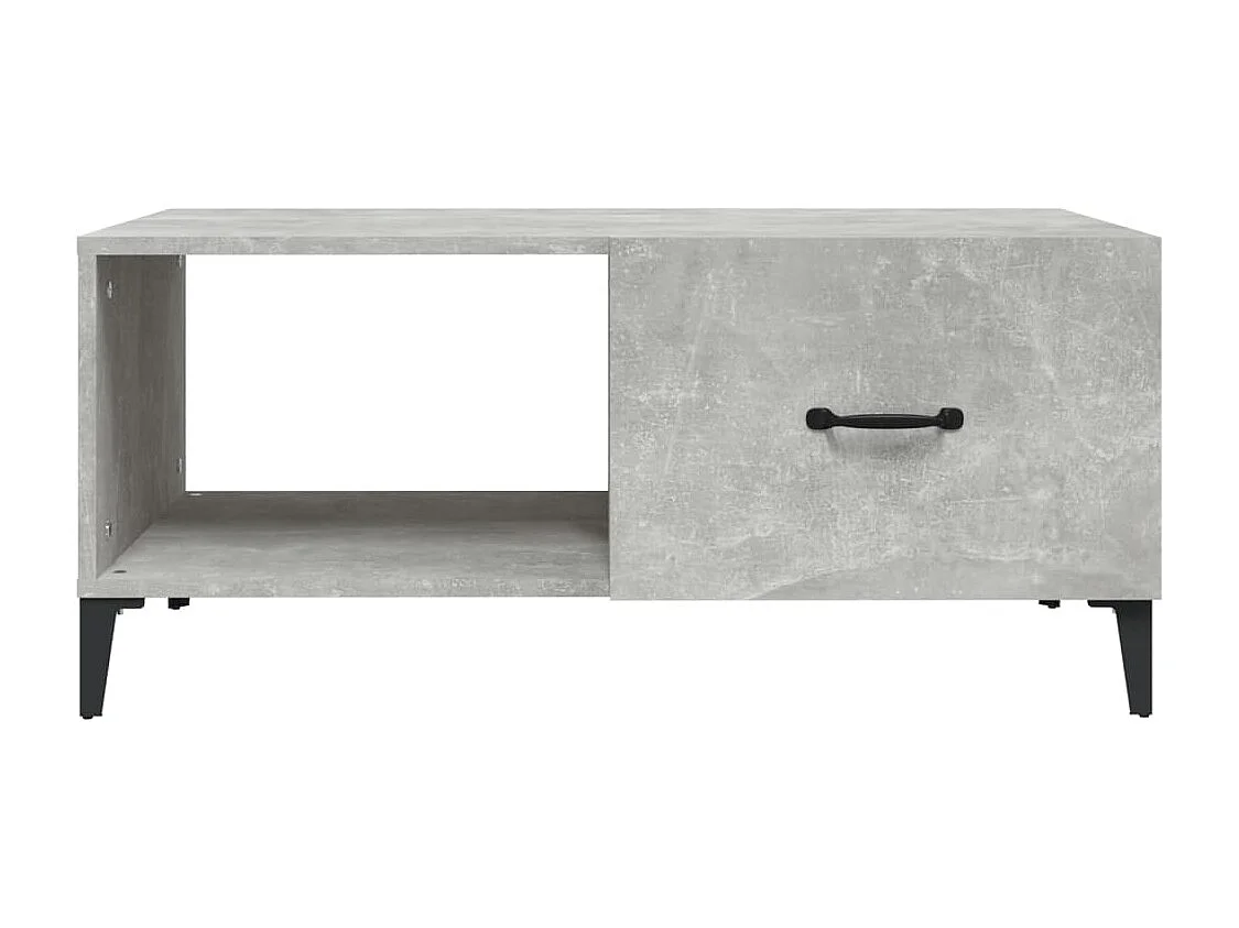 Table basse gris béton 90x50x40 cm bois d'ingénierie