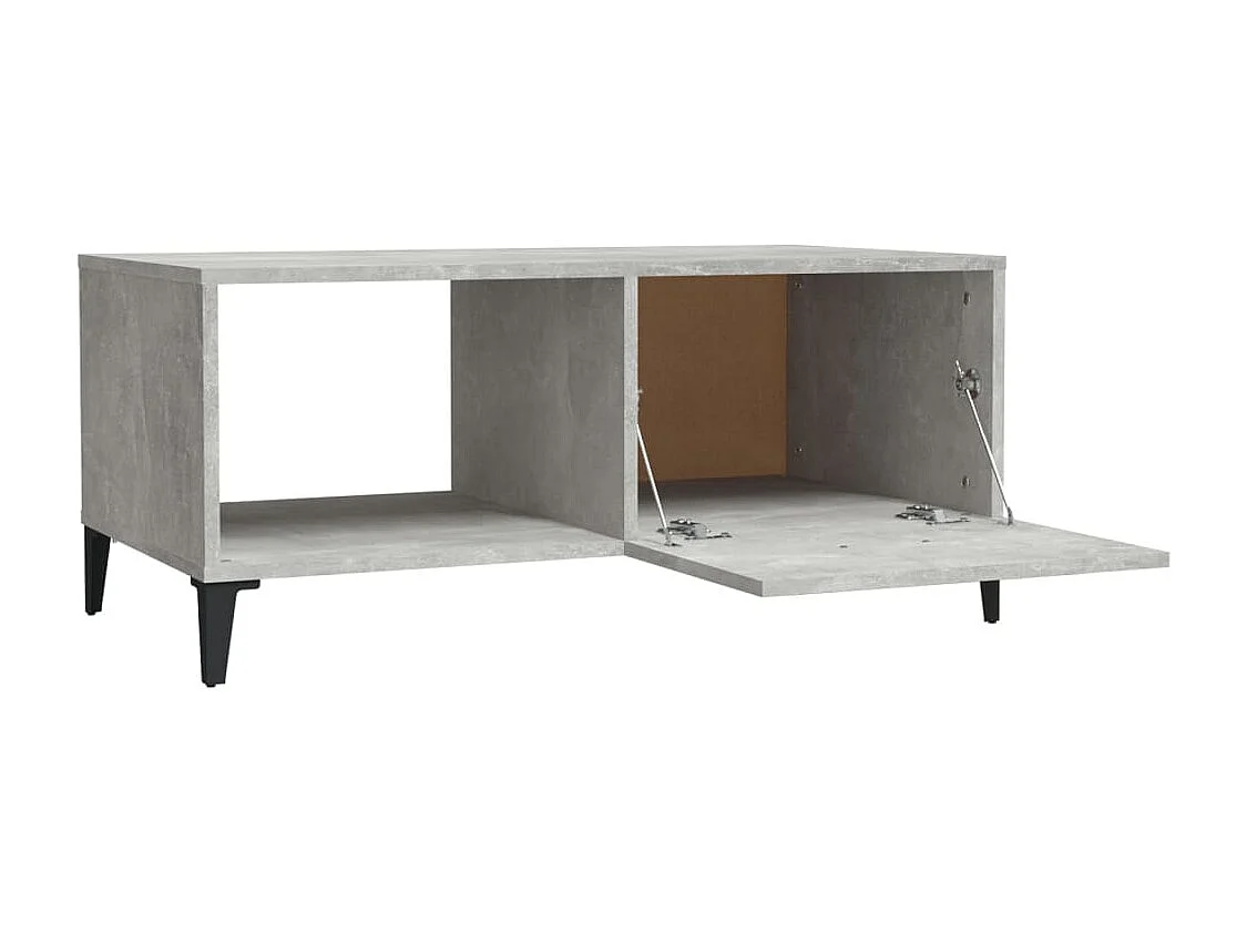 Table basse gris béton 90x50x40 cm bois d'ingénierie