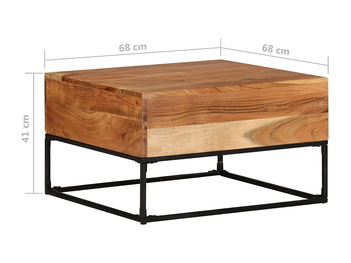 Couchtisch 68x68x41 cm Massivholz Akazie