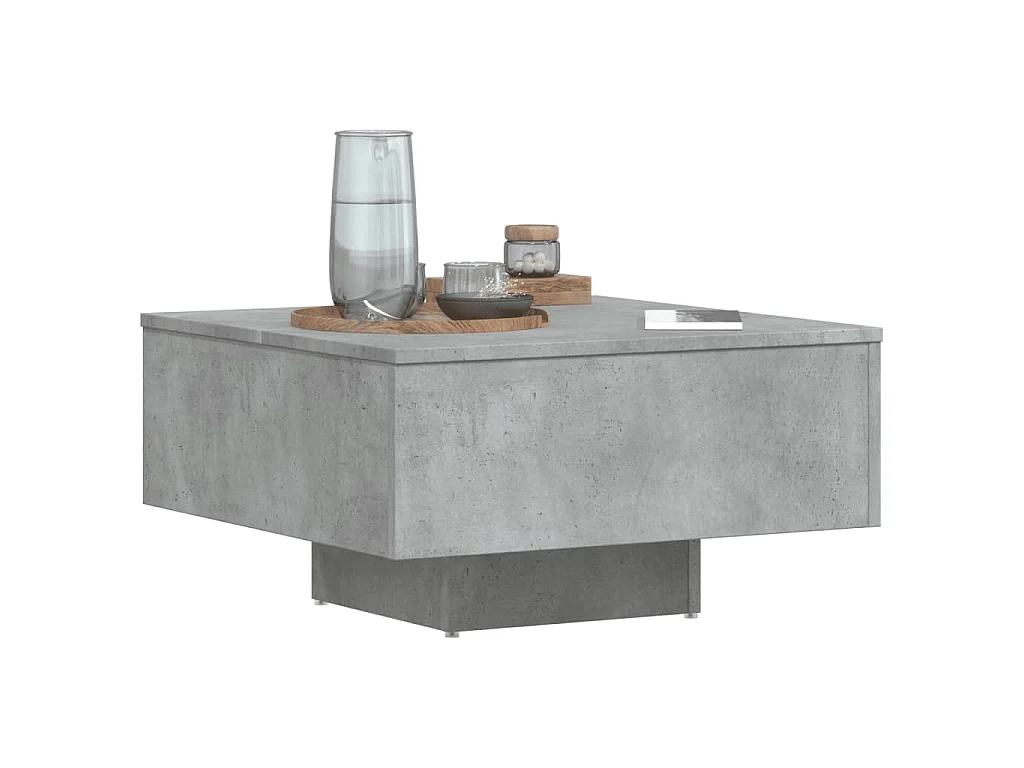 Table basse gris béton 60x60x31,5 cm bois d'ingénierie