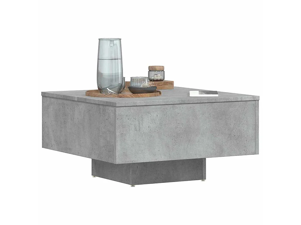 Mesa de centro madera de ingeniería gris hormigón 60x60x31,5 cm