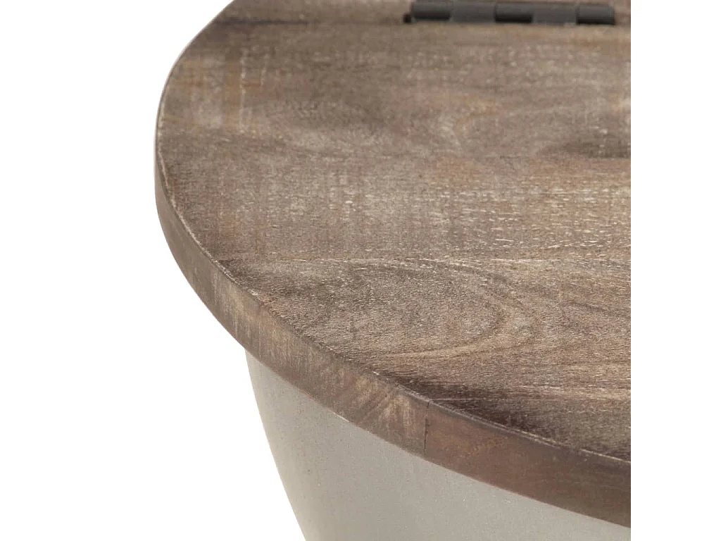 Ensemble de 2 tables basses Forme de bol Bois manguier massif