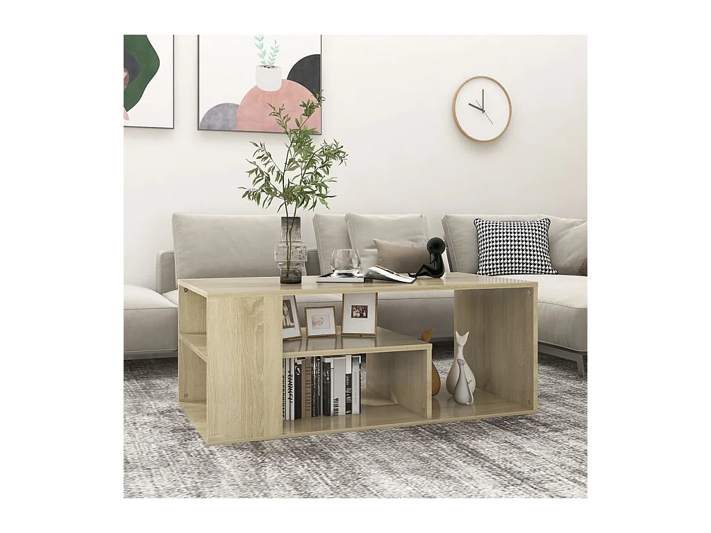 Table basse chêne sonoma 100x50x40 cm bois d'ingénierie