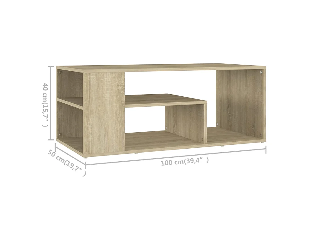 Tavolino da Salotto Rovere Sonoma 100x50x40cm Legno Multistrato