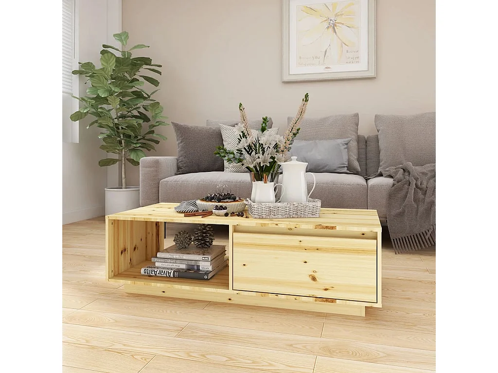 Salontafel 110x50x33,5 cm massief vurenhout