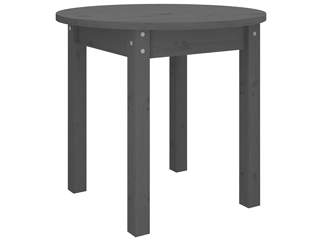 Tavolino da Salotto Grigio Ø 45x40 cm in Legno Massello di Pino