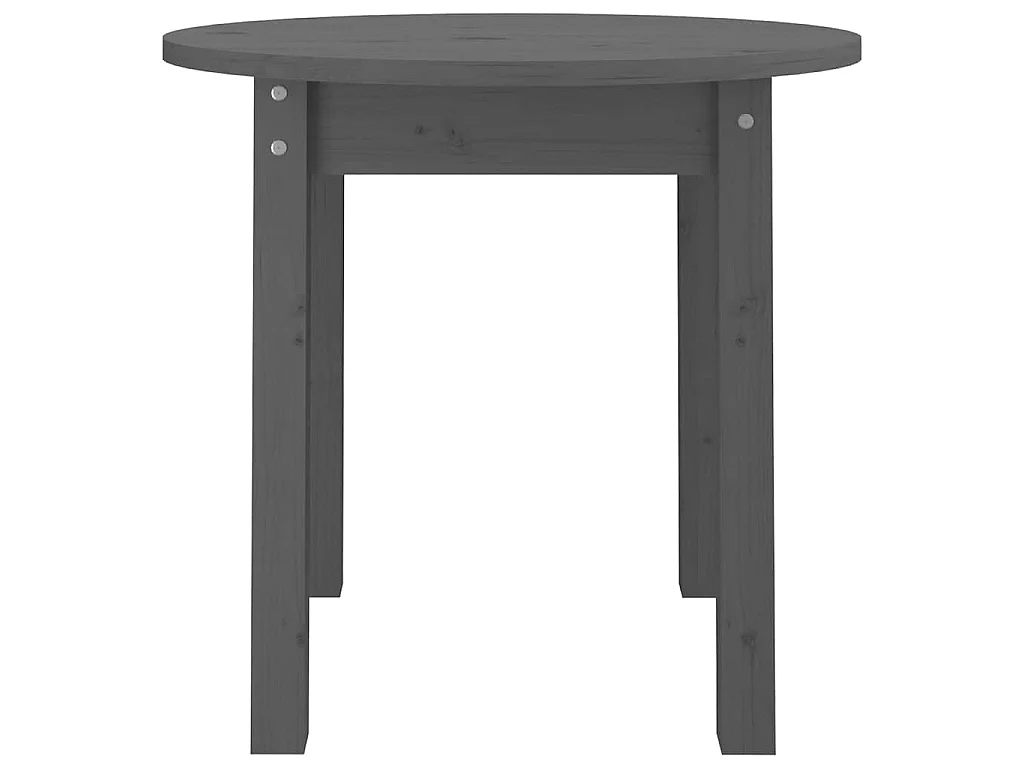 Tavolino da Salotto Grigio Ø 45x40 cm in Legno Massello di Pino