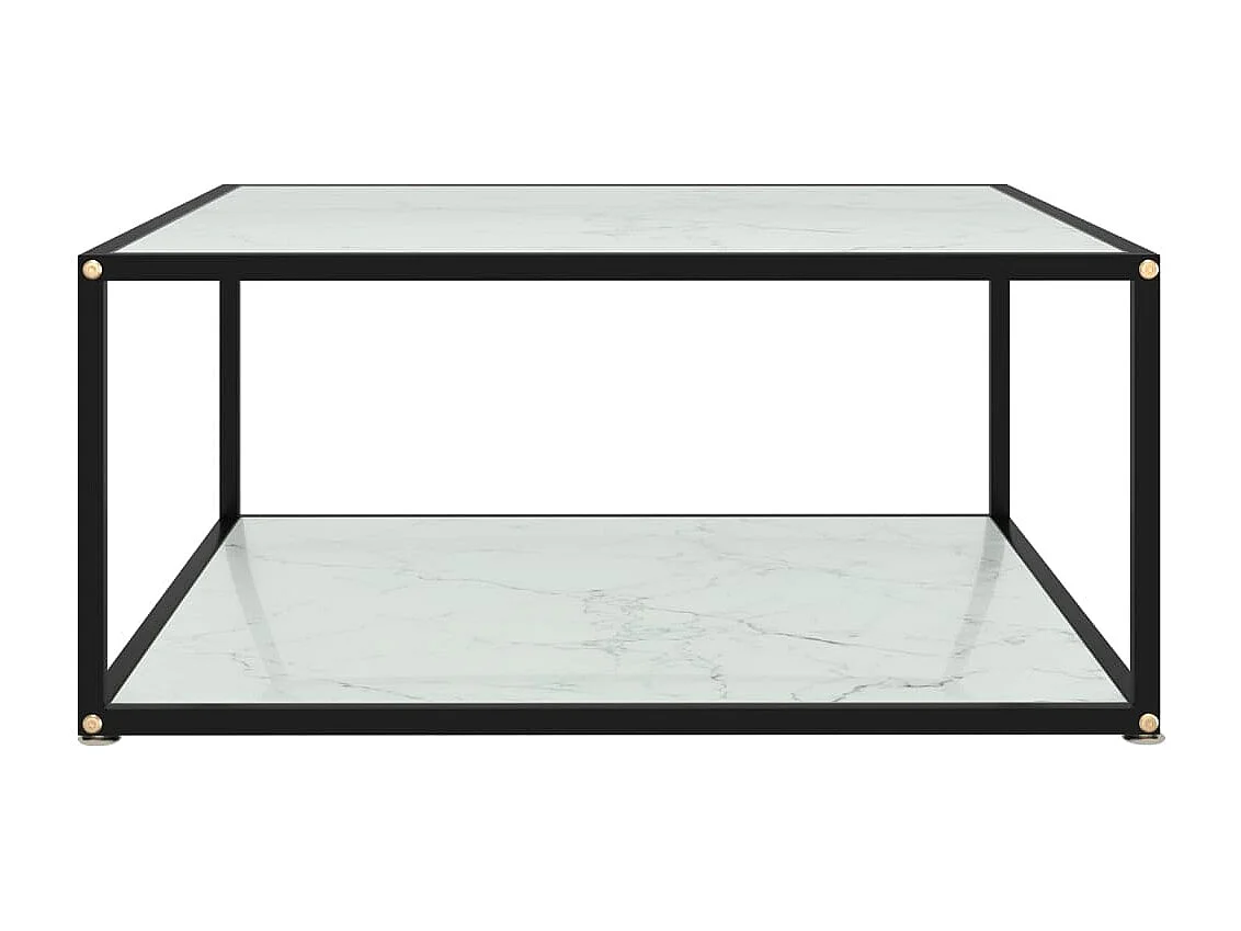 Salontafel 80x80x35 cm gehard glas wit